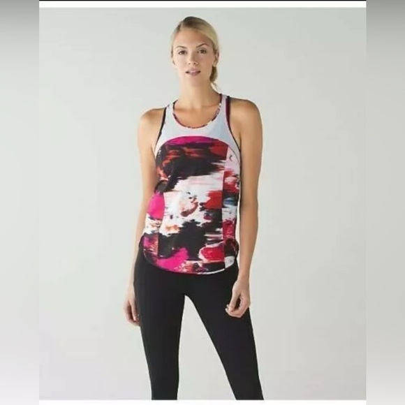 Lululemon 5 Mile Singlet pink Duck Sauce Pink Brown White(k11) - Picture 2 of 13